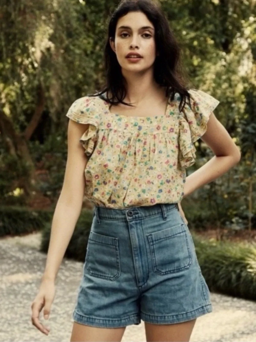 Doen High Waisted Denim Shorts